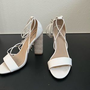 Qupid lace-up heels